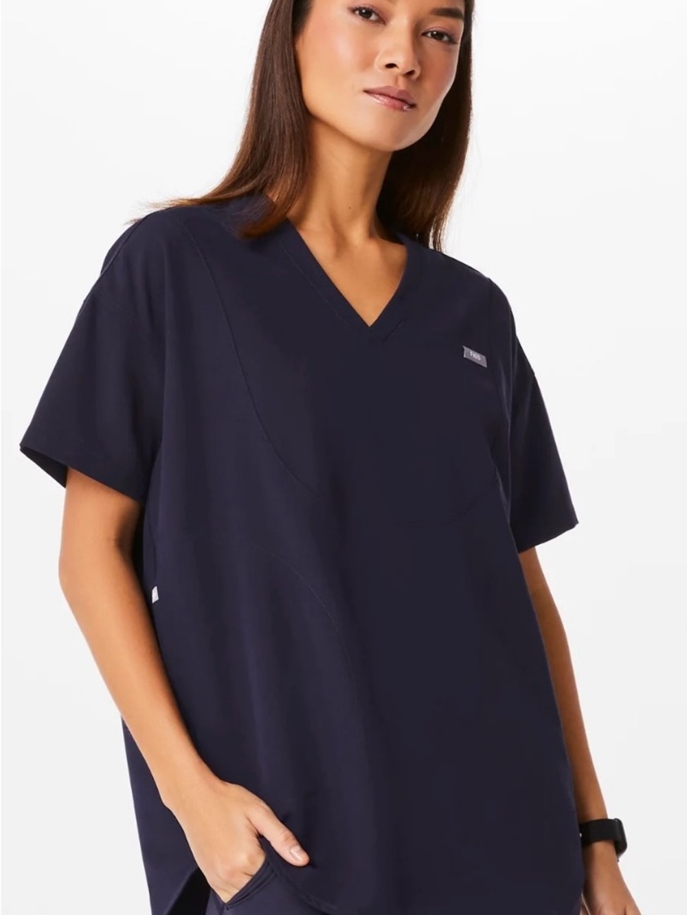 FIGS Halle LONG SLEEVE v-neck tunic Scrub Top & Ashland high-rise ScrubLegging